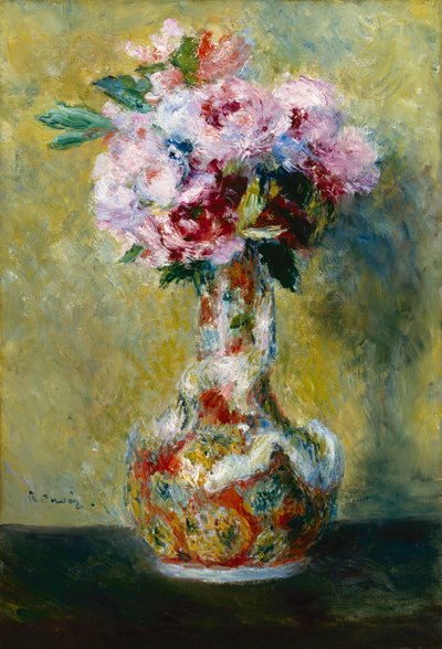 ""Kukkakimppu japanilaisessa maljakossa"" (japonismi) Pierre Auguste Renoirin (1841-1919) maalaus 1878 Indianapolis Museum of Art Yhdysvallat tekijältä Pierre Auguste Renoir