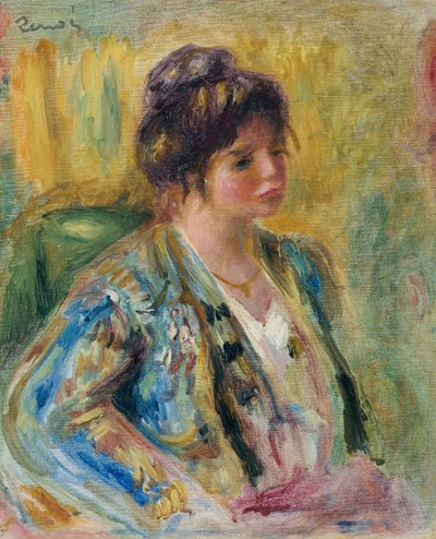 Naisen rintakuva itämaisessa asussa, n. 1895 tekijältä Pierre Auguste Renoir
