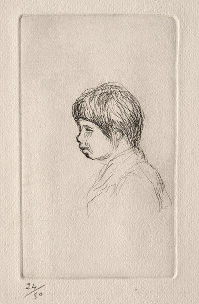Claude Renoir profiilissa. tekijältä Pierre Auguste Renoir