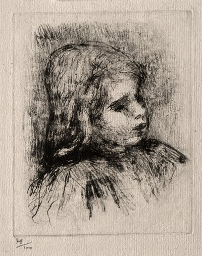 Claude Renoir, kolme neljäsosaa oikealle, 1908. tekijältä Pierre Auguste Renoir