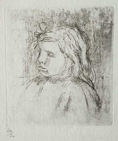 Claude Renoir, kolme neljäsosaa vasemmalla, 1908. tekijältä Pierre Auguste Renoir