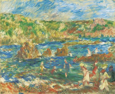 Lapset rannalla Guernsey, n. 1883 tekijältä Pierre Auguste Renoir