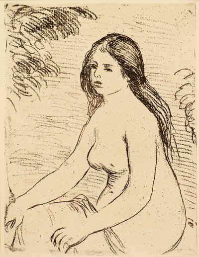 Istuva alaston nainen [alaston uimari] tekijältä Pierre Auguste Renoir