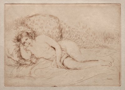 Alaston nainen makaa tekijältä Pierre Auguste Renoir