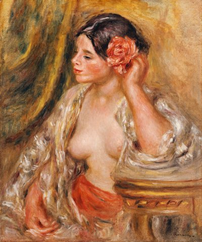 Gabriellella on hiustyylinsä vuodelta 1910 tekijältä Pierre Auguste Renoir