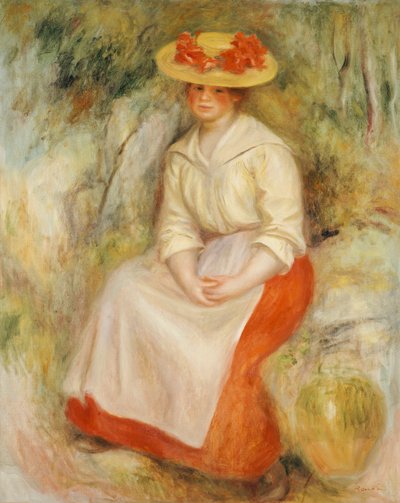 Gabrielle olkihatussa, 1900 tekijältä Pierre Auguste Renoir