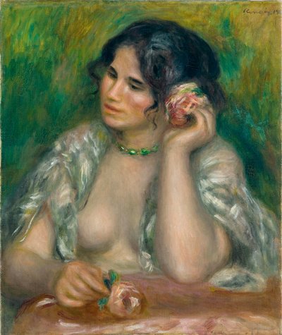 Gabrielle ruusun kanssa tekijältä Pierre-Auguste Renoir