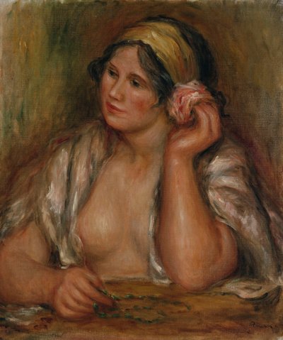 Gabrielle vihreällä kaulakorulla, n. 1905 tekijältä Pierre Auguste Renoir