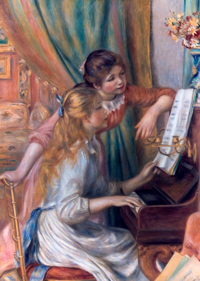 Tytöt pianon ääressä, 1892 tekijältä Pierre Auguste Renoir