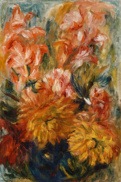 Gladiolit sinisessä maljakossa; Gladioli sinisessä maljakossa, tekijältä Pierre-Auguste Renoir