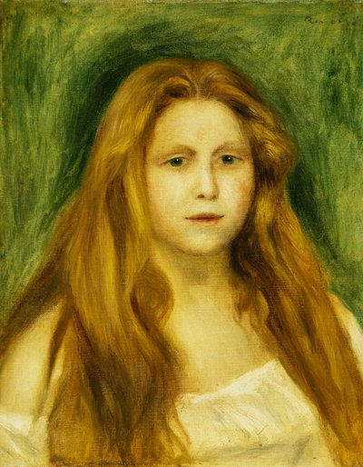 tytön pää; Nuoren tytön päällikkö, 1888 tekijältä Pierre Auguste Renoir