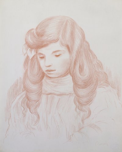 Lapsen pää, 1913 (sangviini) tekijältä Pierre Auguste Renoir
