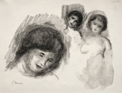 Kivi kolmella luonnoksella. tekijältä Pierre Auguste Renoir