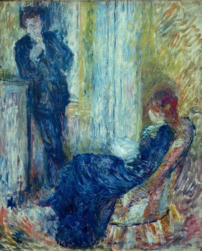 Keskustelu. Rivière ja Margot. Takan kulmassa tekijältä Pierre Auguste Renoir