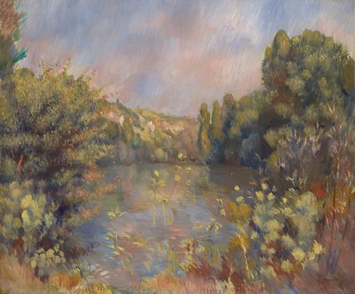 Järvenrantamaisema, n. 1889 tekijältä Pierre Auguste Renoir