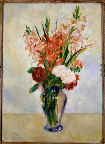 Pierre Auguste Renoirin (1841-1919) gladiolusmaalaus 1885 su. 0,75 x 0,54 m Pariisi, Orsay-museo tekijältä Pierre Auguste Renoir
