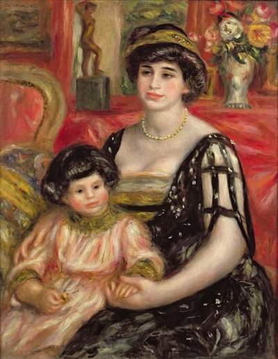 Madame Josse Bernheim-Jeune ja hänen poikansa Henry, 1910 tekijältä Pierre Auguste Renoir
