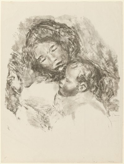 Äitiys, iso lautanen tekijältä Pierre Auguste Renoir