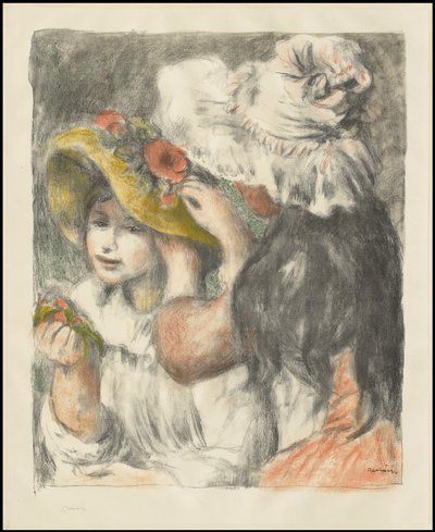 Hatun kiinnittäminen: Toinen levy, n. 1898 tekijältä Pierre Auguste Renoir