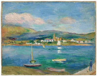 Kalasatama, näkymä Hondarribiaan Hendayesta, 1895 tekijältä Pierre Auguste Renoir