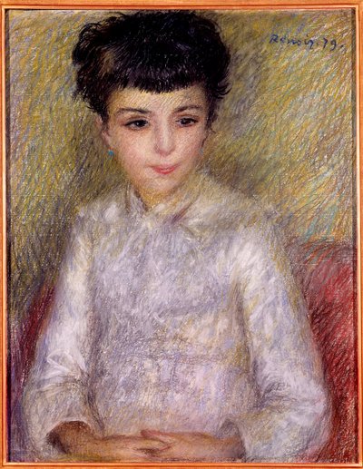 Nuoren tytön muotokuva. Pierre Auguste Renoirin (1841-1919) maalaus tekijältä Pierre-Auguste Renoir
