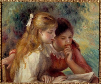 Pierre Auguste Renoirin (1841-1919) lukemamaalaus 1800-luvun su. 0,55x0,65 m Pariisi, musee d