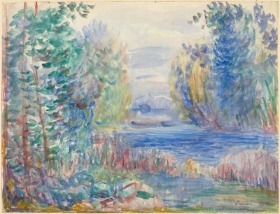 Jokimaisema, 1890 tekijältä Pierre Auguste Renoir