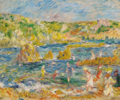 Guernsey Rocks with Figures Beach Guernseyssä, 1883. tekijältä Pierre Auguste Renoir