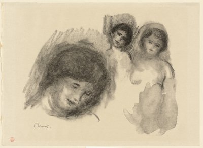 Kivi kolmella luonnoksella tekijältä Pierre Auguste Renoir