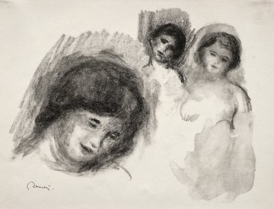 Kivi kolmella luonnoksella tekijältä Pierre Auguste Renoir