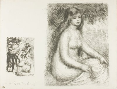 Kiinnitetty hattu ja kylpylä tekijältä Pierre Auguste Renoir