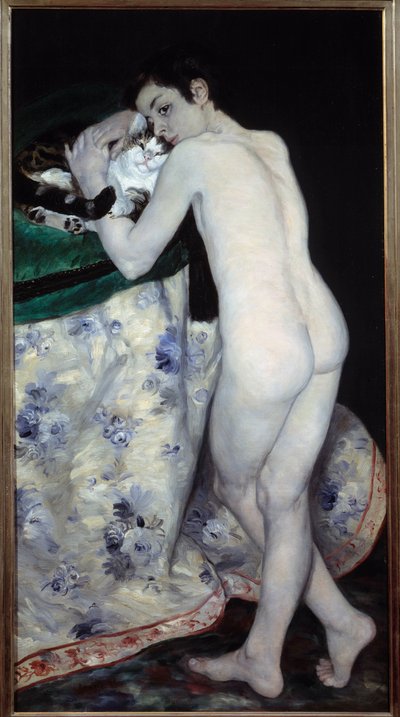 Nuori poika kissalle. Pierre Auguste Renoirin (1841-1919) maalaus tekijältä Pierre Auguste Renoir