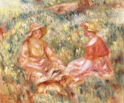 Kaksi naista ruohossa, n. 1910 tekijältä Pierre Auguste Renoir