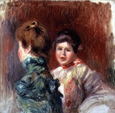 Kaksi naisen päätä tekijältä Pierre Auguste Renoir