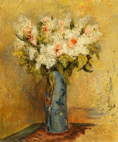 Liljojen ja ruusujen maljakko, n. 1870 tekijältä Pierre Auguste Renoir