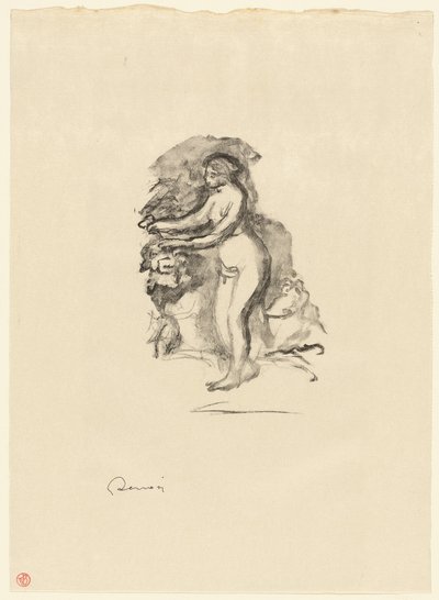 Nainen viinirypäleen kanssa tekijältä Pierre Auguste Renoir