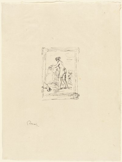 Nainen viiniköynnöksen kanssa, 2. variantti tekijältä Pierre Auguste Renoir