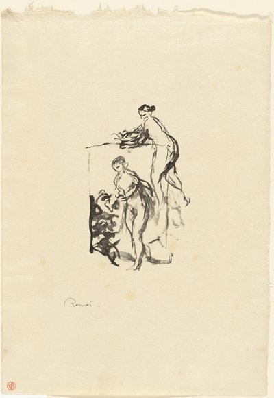 Nainen, jolla on viinirypäle, 3. variantti tekijältä Pierre Auguste Renoir