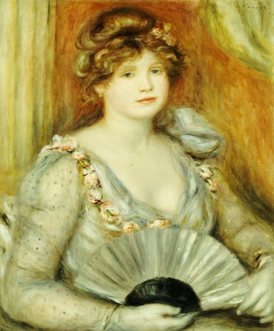 Nainen tuulettimen kanssa tekijältä Pierre Auguste Renoir