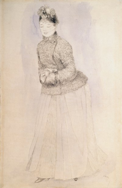 Nainen muhvilla, c1883-c1884. tekijältä Pierre Auguste Renoir