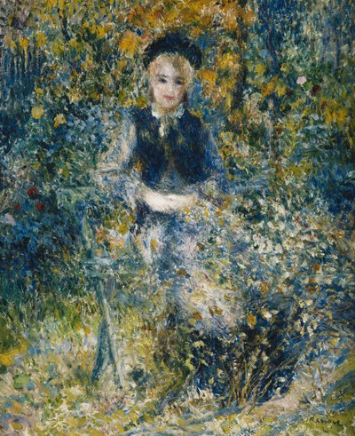 Nuori tyttö penkillä; Nuori tyttö penkillä, 1875 tekijältä Pierre Auguste Renoir