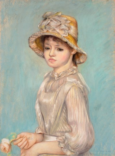 Nuori tyttö ruusun kanssa tekijältä Pierre Auguste Renoir