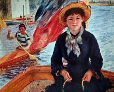 Nuori nainen veneessä (Lise Trehot) tekijältä Pierre Auguste Renoir