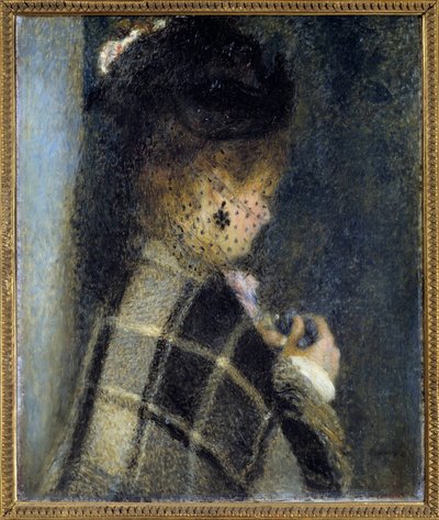 Nuori nainen hunnulla Pierre Auguste Renoirin (1841-1919) maalaus noin 1870 su. 0,61x0,51 m Pariisi, musee d
