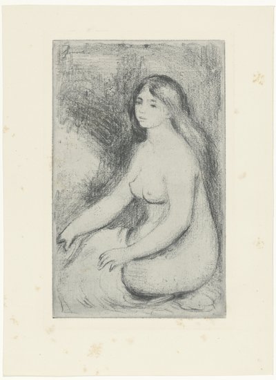Istuva alaston nainen Baigneuse assise tekijältä Pierre-Auguste Renoir