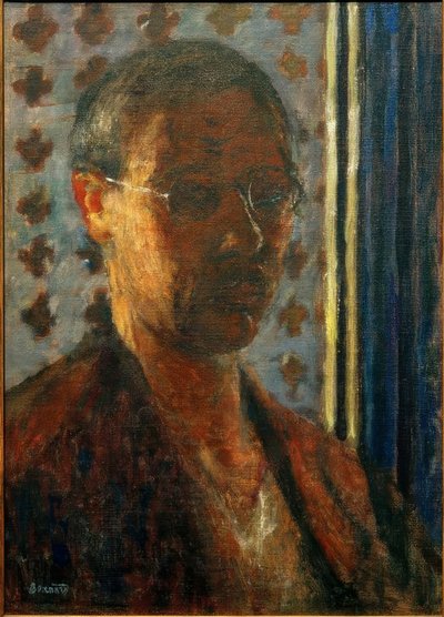 Omakuva valoa vasten, kukkapaperi tekijältä Pierre Bonnard