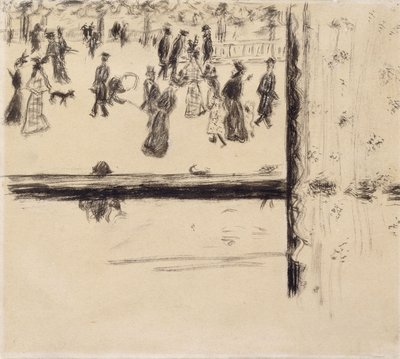 Boulevard des Batignolles, n. 1896-1898 (sivellin ja musta muste paperille) tekijältä Pierre Bonnard