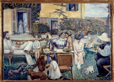 Porvarillinen iltapäivä tai terassiperhe, 1900 tekijältä Pierre Bonnard