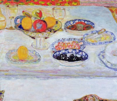 Hedelmäkulho ja lautaset, 1930-32 tekijältä Pierre Bonnard