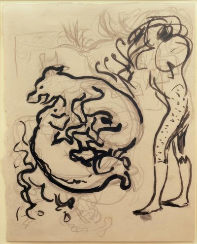 Chiens jouant et une -hahmo tekijältä Pierre Bonnard